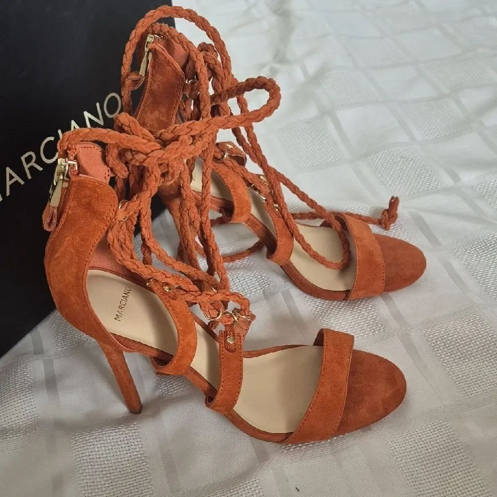 Marciano Women's Rust Lace-Up Heels - Picture 13 of 16